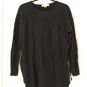 Michael Kors Black Sweater w/ Gold zipper details